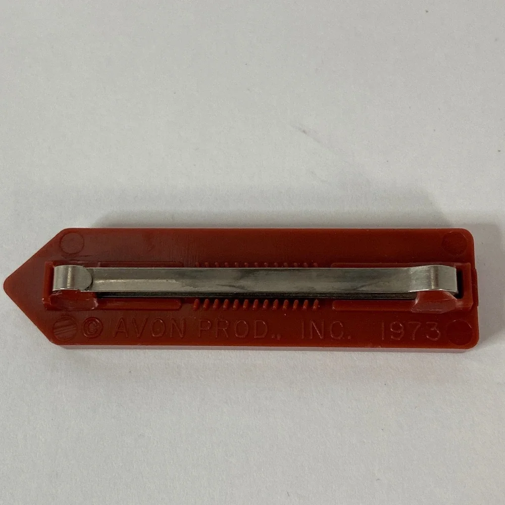 Vintage 1973 Avon Pencil and Floral Comb Barrette Set Retro Hair Clips Set of 2